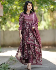 Women Floral Printed Kurta and Pant Set with Dupatta | Premium Ethnic Wear