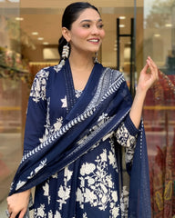 Women Floral Printed Regular Kurta with Palazzos & With Dupatta