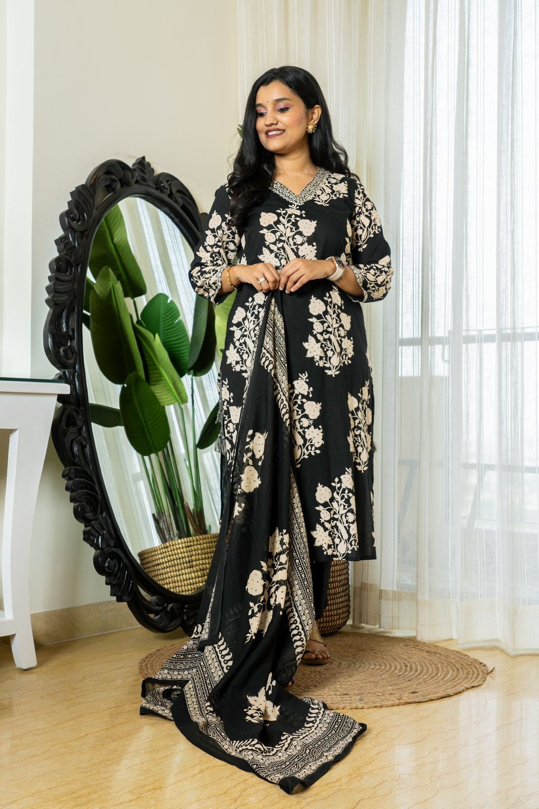 Khwahish Black Classy Cotton Suit