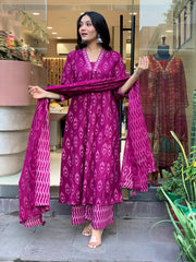Viscose rayon festival wear kurta pant dupatta set