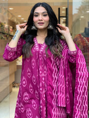 Viscose rayon festival wear kurta pant dupatta set