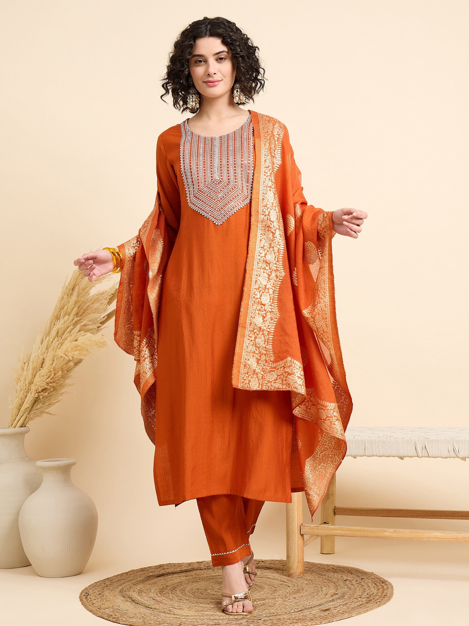 Dhruvi 284 Silk Fancy Kurti Bottom With Dupatta