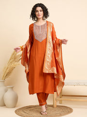 Dhruvi 284 Silk Fancy Kurti Bottom With Dupatta