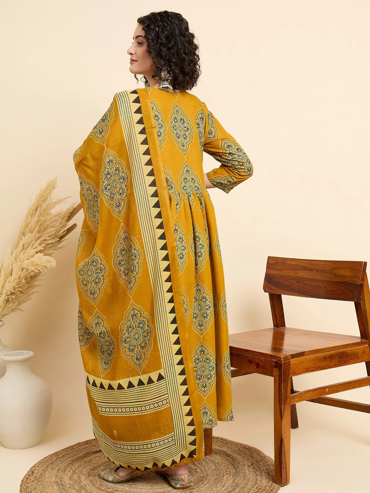 Rayon Printed Casual Wear Kurti Bottom With Dupatta