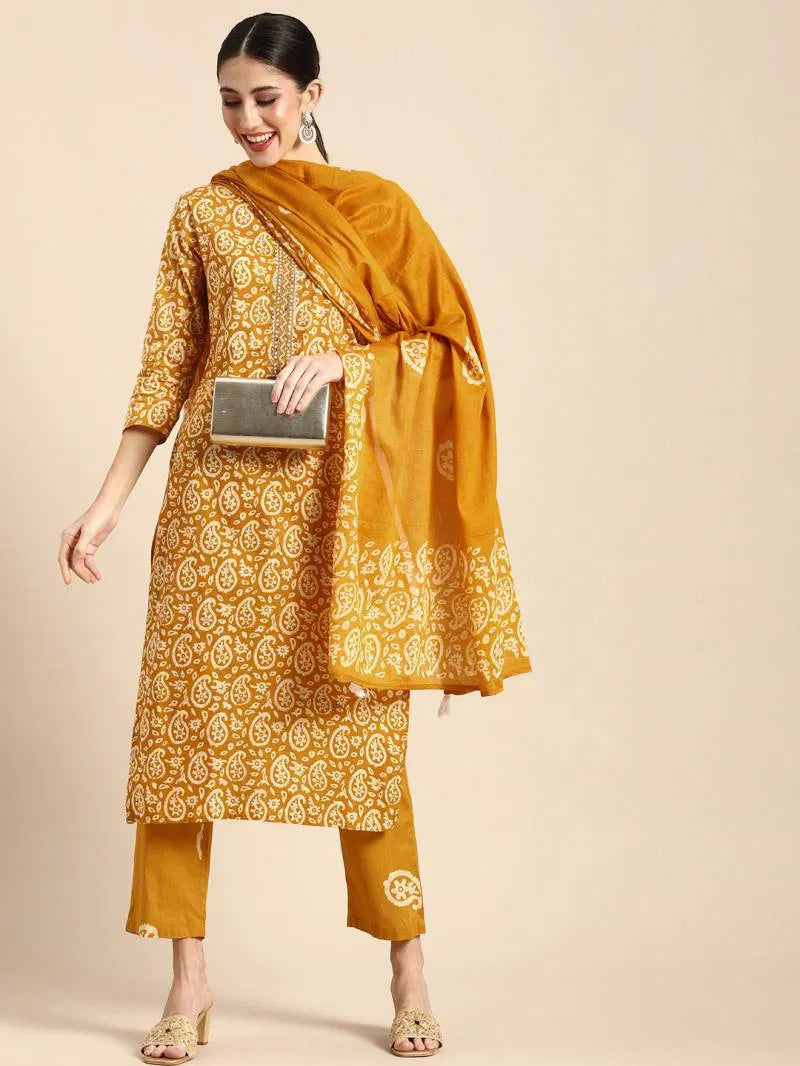 Rayon Viscose Designer Kurti Bottom With Dupatta Set