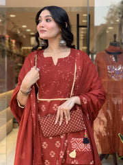 Viscose Printed Kurta Bottom With Dupatta