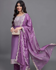 Silk Designer Kurti Bottom With Dupatta Set