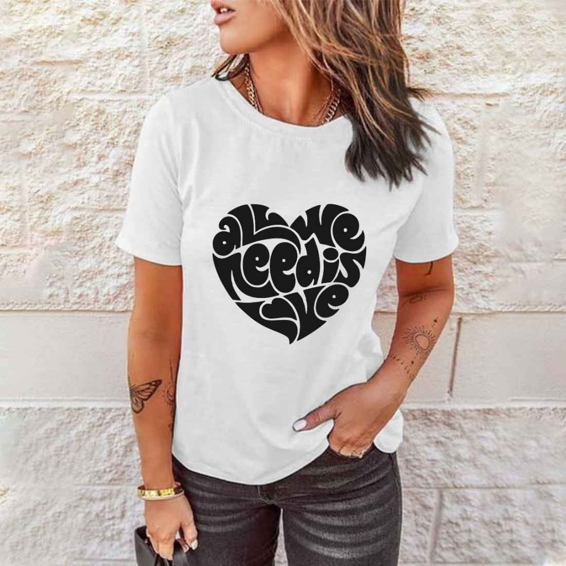 All we need is Love women T-shirt | Premium Women T-shirt | Unisex t-shirt