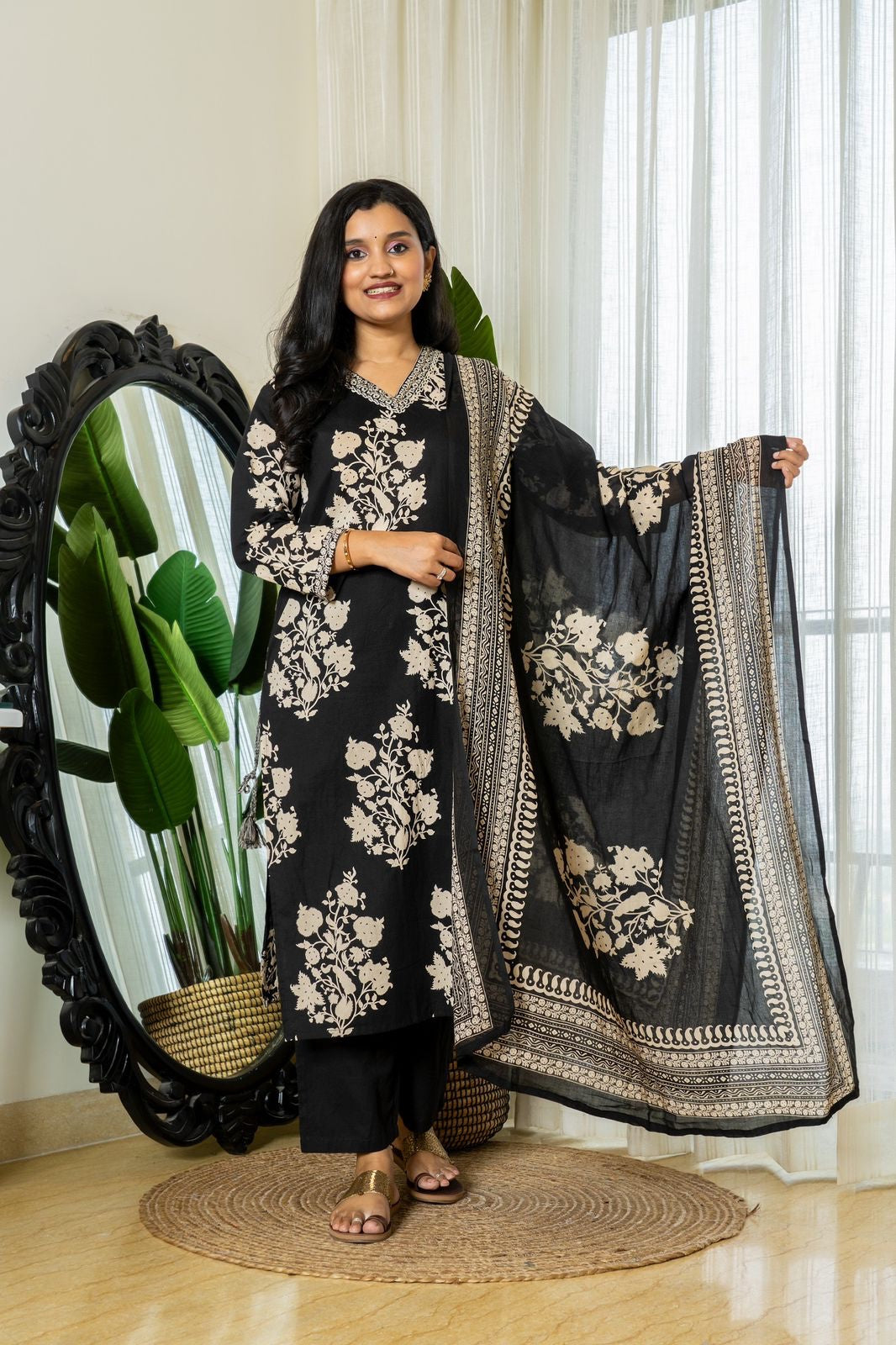 Khwahish Black Classy Cotton Suit