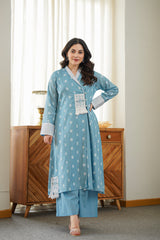 Alavya Cotton Angrakha Hand Detailed Cotton Pant Set