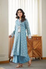Alavya Cotton Angrakha Hand Detailed Cotton Pant Set