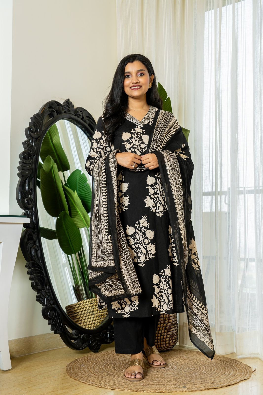 Khwahish Black Classy Cotton Suit