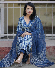 Rayon Viscose Designer Kurti Pant With Dupatta Set